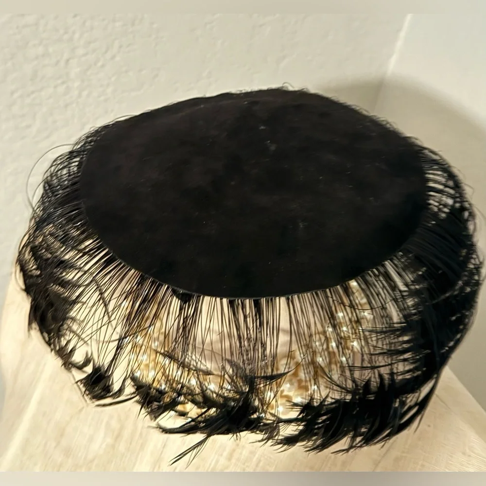 40s/50s Feather Hat I. Magnum & Co. Black